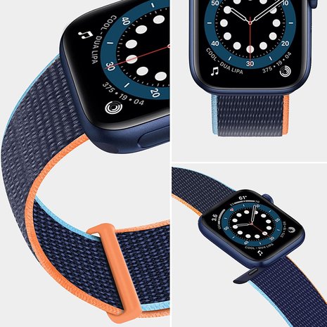 Strap-it® Strap-it Apple Watch nylon loop bandje (donkerblauw)