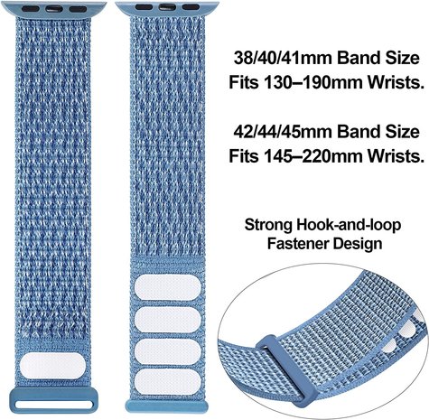 Strap-it® Strap-it Apple Watch nylon loop bandje (blauw) Strap-it® Strap-it Apple Watch nylon loop bandje (blauw)