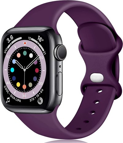 Strap-it® Strap-it Apple Watch siliconen bandje (donkerpaars)