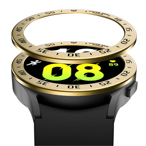 Strap-it® Strap-it Samsung Galaxy Watch 5 44mm bezel ring tijd (retro goud)