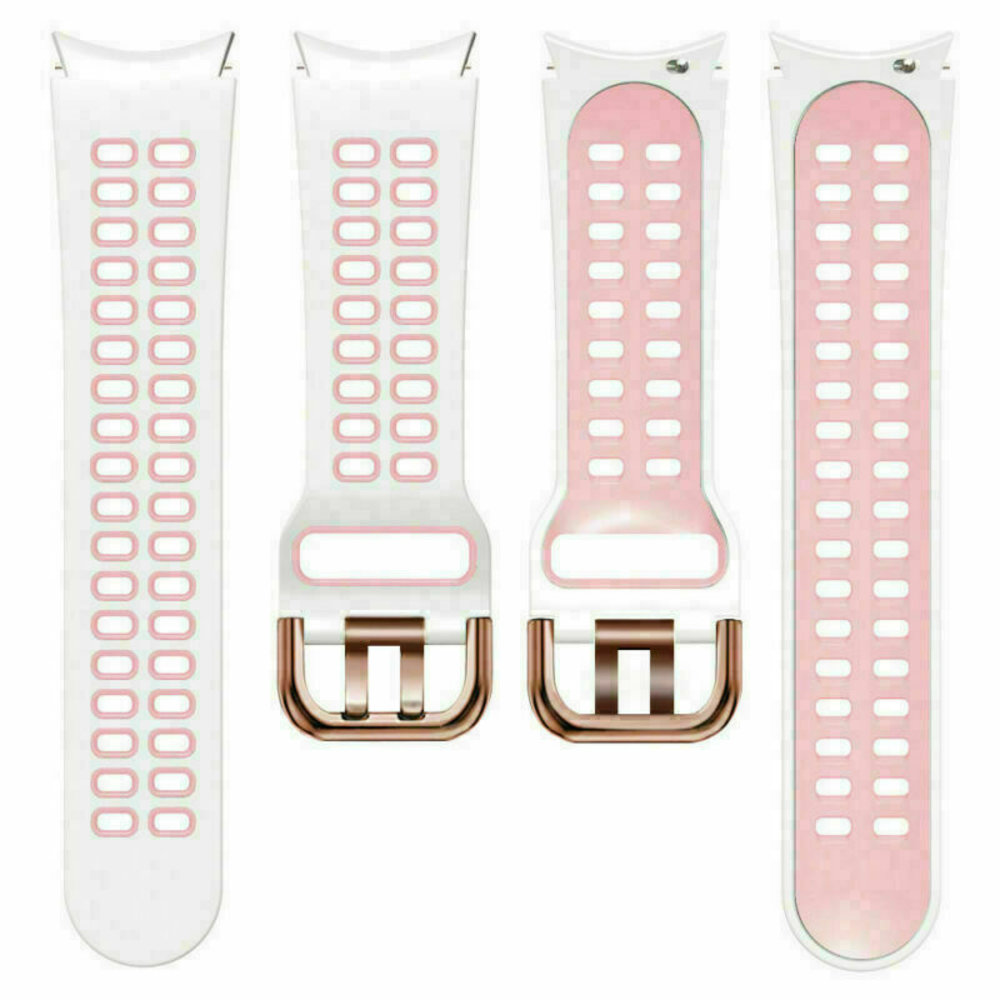 Strap-it® Strap-it Samsung Galaxy Watch 5 Pro sport square bandje (wit/roze) Strap-it® Strap-it Samsung Galaxy Watch 5 Pro sport square bandje (wit/roze)