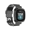 Strap-it® Strap-it Fitbit Sense crystal bandje met frame (transparant zwart) Strap-it® Strap-it Fitbit Sense crystal bandje met frame (transparant zwart)
