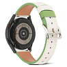 Strap-it® Strap-it Amazfit GTR 2 leren bandje (wit-groen) Strap-it® Strap-it Amazfit GTR 2 leren bandje (wit-groen)