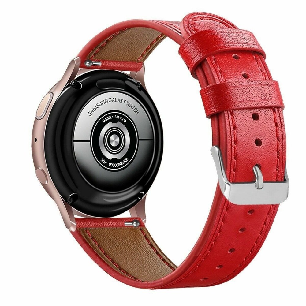 Strap-it® Strap-it Samsung Galaxy Watch 3 41mm leren bandje (rood)