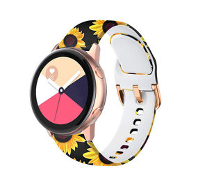 Strap-it® Sunny Flower Samsung Galaxy Watch Active bandje Strap-it® Sunny Flower Samsung Galaxy Watch Active bandje