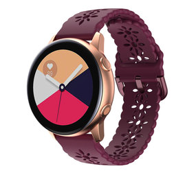 Strap-it® Samsung Galaxy Watch Active siliconen bandje met patroon (bordeaux)