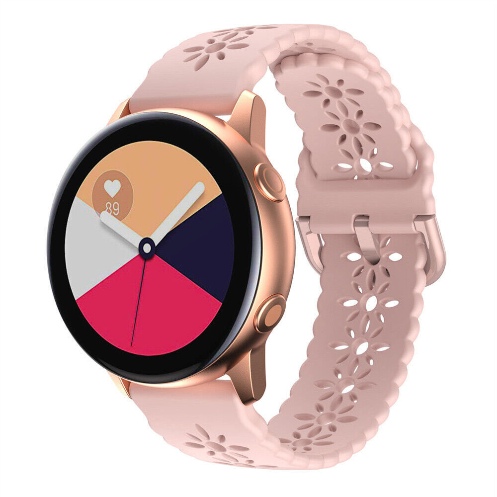 Strap-it® Strap-it Samsung Galaxy Watch Active siliconen bandje met patroon (roze) Strap-it® Strap-it Samsung Galaxy Watch Active siliconen bandje met patroon (roze)