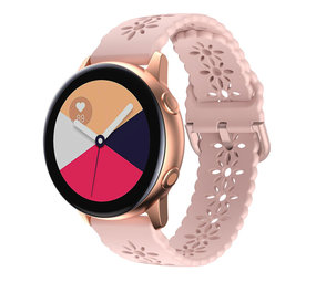 Strap-it® Samsung Galaxy Watch Active siliconen bandje met patroon (roze)