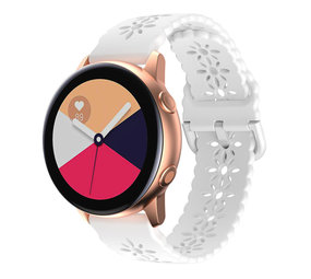 Strap-it® Samsung Galaxy Watch Active siliconen bandje met patroon (wit)