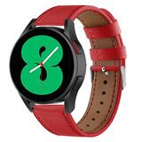Strap-it® Samsung Galaxy Watch 4 40mm leren bandje (rood) Strap-it® Samsung Galaxy Watch 4 40mm leren bandje (rood)