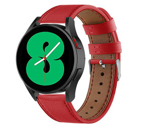 Strap-it® Samsung Galaxy Watch 4 40mm leren bandje (rood) Strap-it® Samsung Galaxy Watch 4 40mm leren bandje (rood)