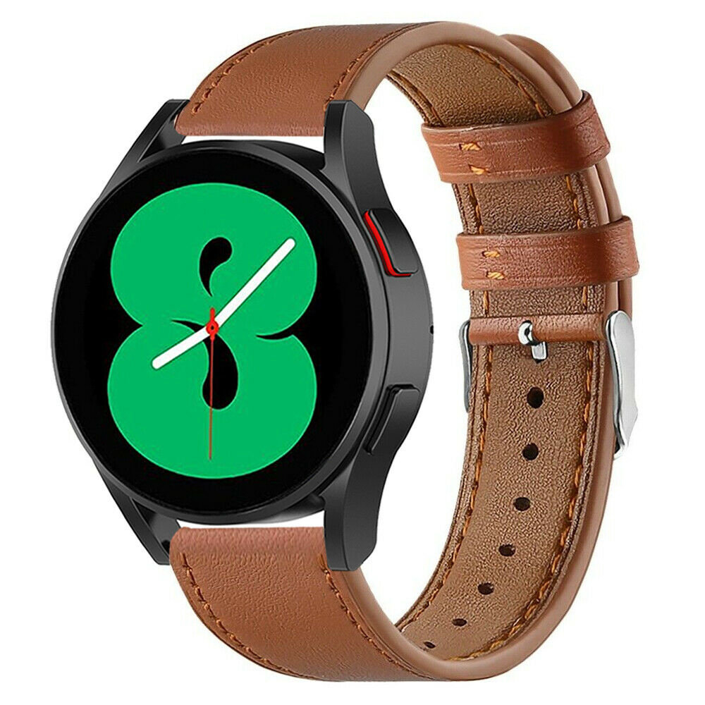 Strap-it® Strap-it Samsung Galaxy Watch 4 44mm leren bandje (strak bruin)