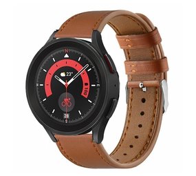 Strap-it® Samsung Galaxy Watch 5 Pro leren bandje (strak bruin)