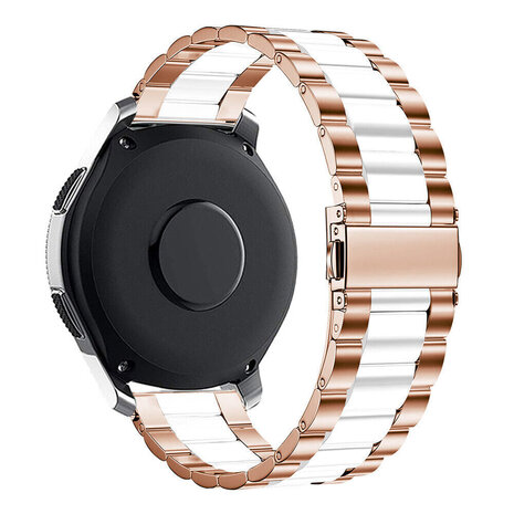 Strap-it® Strap-it Fossil Gen 5e 44mm stalen band (roségoud/wit)