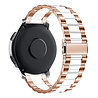 Strap-it® Strap-it Fossil Gen 5e 44mm stalen band (roségoud/wit) Strap-it® Strap-it Fossil Gen 5e 44mm stalen band (roségoud/wit)