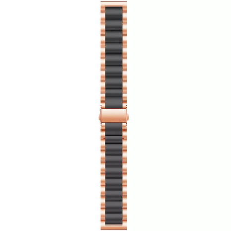 Strap-it® Strap-it Huawei Watch GT 3 42mm stalen band (roségoud/zwart) Strap-it® Strap-it Huawei Watch GT 3 42mm stalen band (roségoud/zwart)