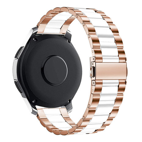 Strap-it® Strap-it Xiaomi Amazfit GTS stalen band (roségoud/wit) Strap-it® Strap-it Xiaomi Amazfit GTS stalen band (roségoud/wit)