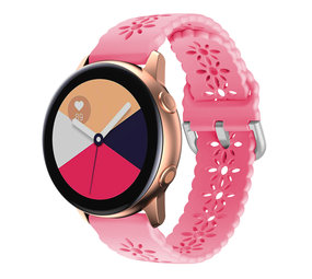 Strap-it® Samsung Galaxy Watch Active siliconen bandje met patroon (knalroze)