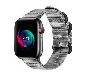Strap-it® Apple Watch nylon gesp bandje (grijs)
