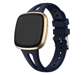 Strap-it® Fitbit Versa 3 luxe siliconen bandje (donkerblauw)