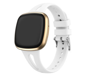 Strap-it® Fitbit Versa 3 luxe siliconen bandje (wit)
