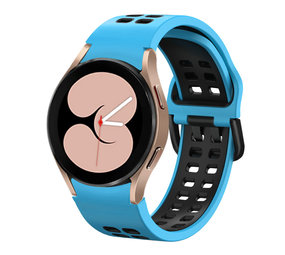 Strap-it® Samsung Galaxy Watch 4 40mm sport square bandje (lichtblauw/zwart)