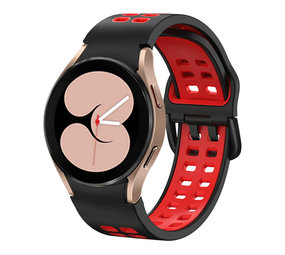 Strap-it® Samsung Galaxy Watch 4 40mm sport square bandje (zwart/rood)