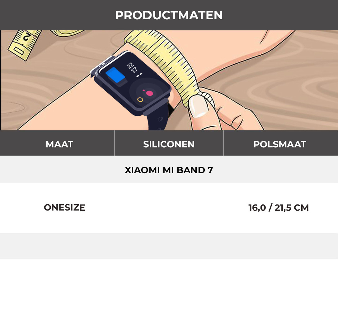 Strap-it® Strap-it Xiaomi Mi Band 7 siliconen bandje (zwart)