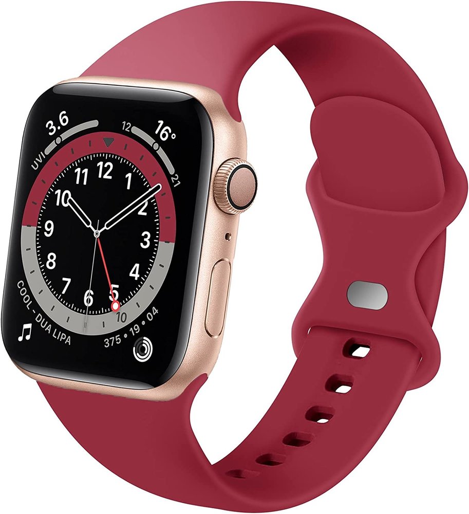 Strap-it® Strap-it Apple Watch siliconen bandje (bordeaux)
