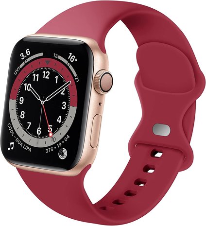 Strap-it® Strap-it Apple Watch siliconen bandje (bordeaux)