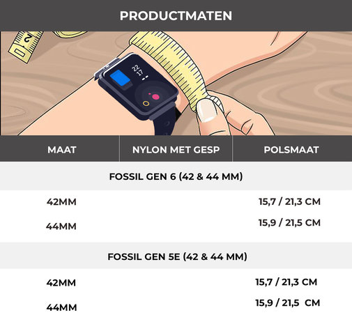 Strap-it® Strap-it Fossil Gen 6 - 44mm nylon gesp band (groen Strap-it® Strap-it Fossil Gen 6 - 44mm nylon gesp band (groen