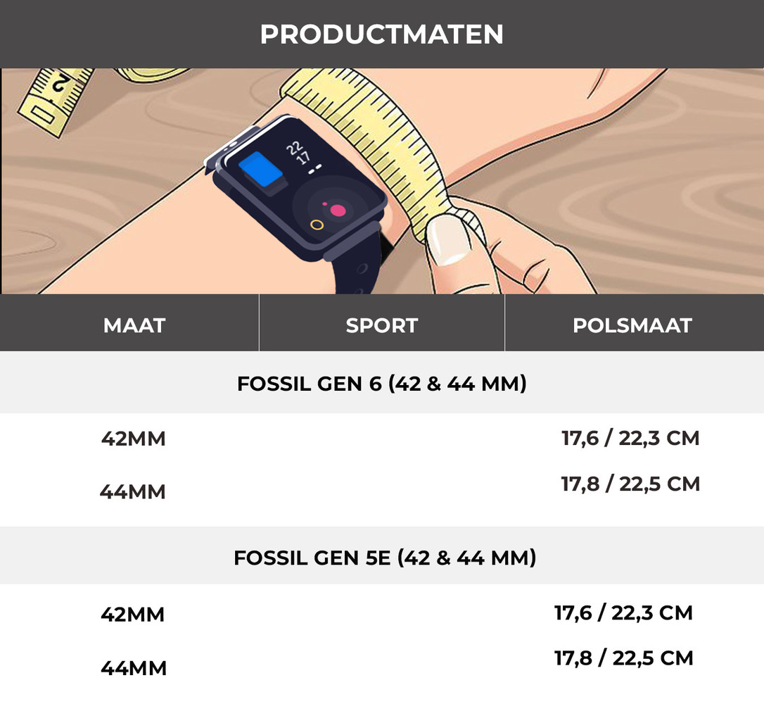Strap-it® Strap-it Fossil Gen 5e - 44mm sport band (dennengroen kleurrijk)