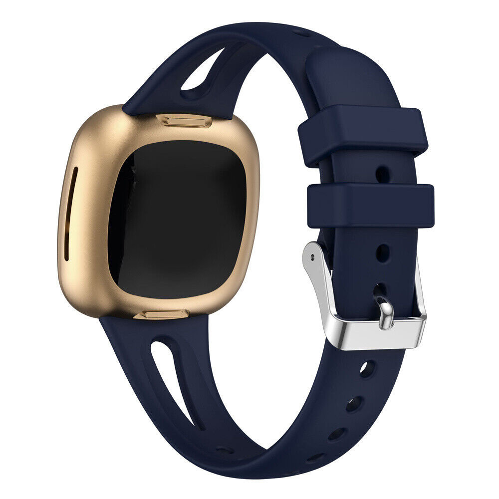 Strap-it® Strap-it Fitbit Sense luxe siliconen bandje (donkerblauw)