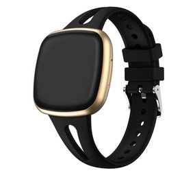 Strap-it® Fitbit Sense luxe siliconen bandje (zwart)