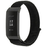 Strap-it® Fitbit Charge 3 nylon bandje (zwart)