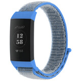Strap-it® Fitbit Charge 3 nylon bandje (blauw)