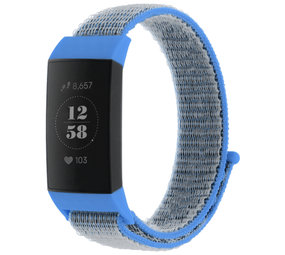 Strap-it® Fitbit Charge 4 nylon band (blauw)