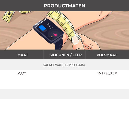 Strap-it® Strap-it Samsung Galaxy Watch 5 Pro siliconen / leren bandje (groen)