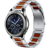 Strap-it® Samsung Gear S3 houten/stalen band (zilver)