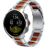 Strap-it® Polar Grit X houten/stalen band (zilver)