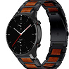 Strap-it® Strap-it Amazfit GTR 2 houten/stalen band (zwart) Strap-it® Strap-it Amazfit GTR 2 houten/stalen band (zwart)