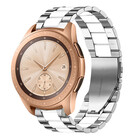 Strap-it® Strap-it Samsung Galaxy Watch 42mm stalen band (zilver/wit)