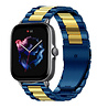 Strap-it® Strap-it Amazfit GTS 3 stalen band (blauw/goud) Strap-it® Strap-it Amazfit GTS 3 stalen band (blauw/goud)
