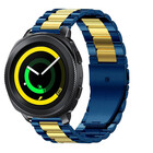 Strap-it® Strap-it Samsung Gear Sport stalen band (blauw/goud)