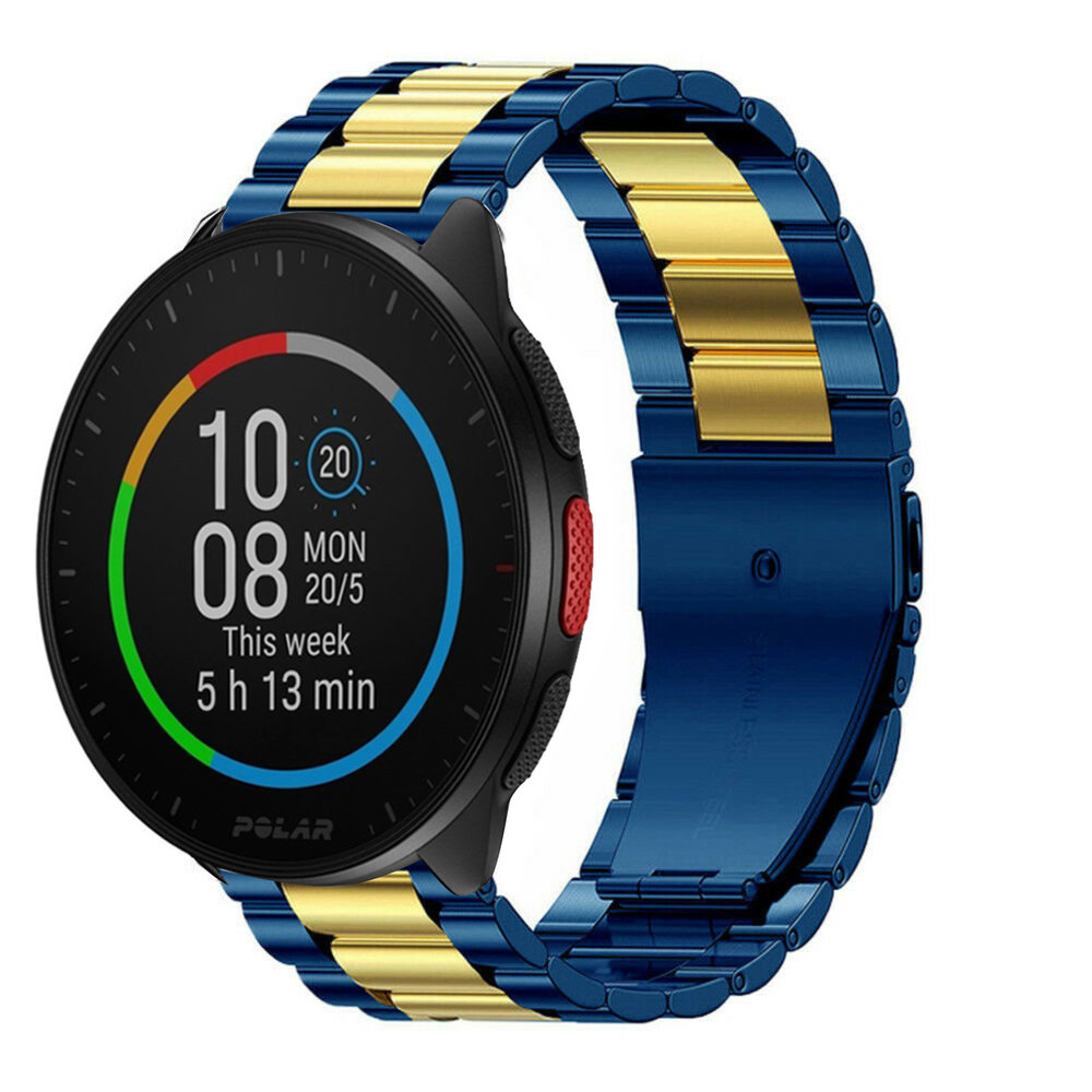 Strap-it® Strap-it Polar Pacer stalen band (blauw/goud)