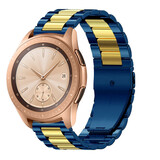 Strap-it® Samsung Galaxy Watch 42mm stalen band (blauw/goud)
