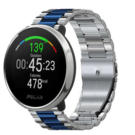 Strap-it® Strap-it Polar Ignite stalen band (zilver/blauw)