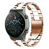 Strap-it® Strap-it Huawei Watch GT 2 Pro stalen band (roségoud/wit) Strap-it® Strap-it Huawei Watch GT 2 Pro stalen band (roségoud/wit)