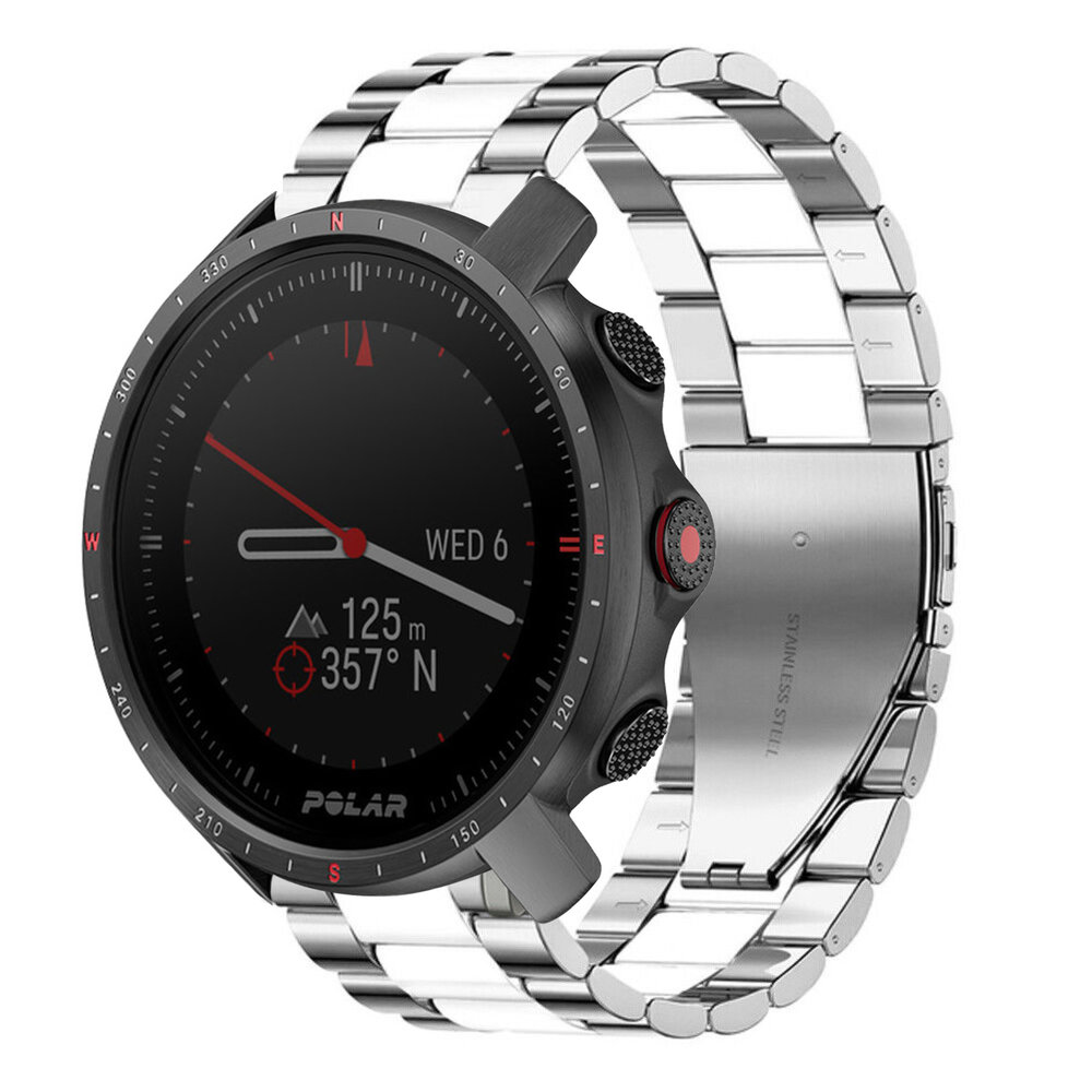 Strap-it® Strap-it Polar Grit X Pro stalen band (zilver/wit)