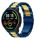 Strap-it® Strap-it Xiaomi Mi Watch stalen band (blauw/goud)